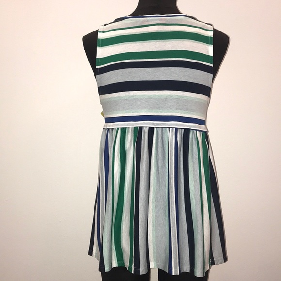 Sale!Joe Fresh sz M green/white/blue striped top NEW - Picture 2 of 5